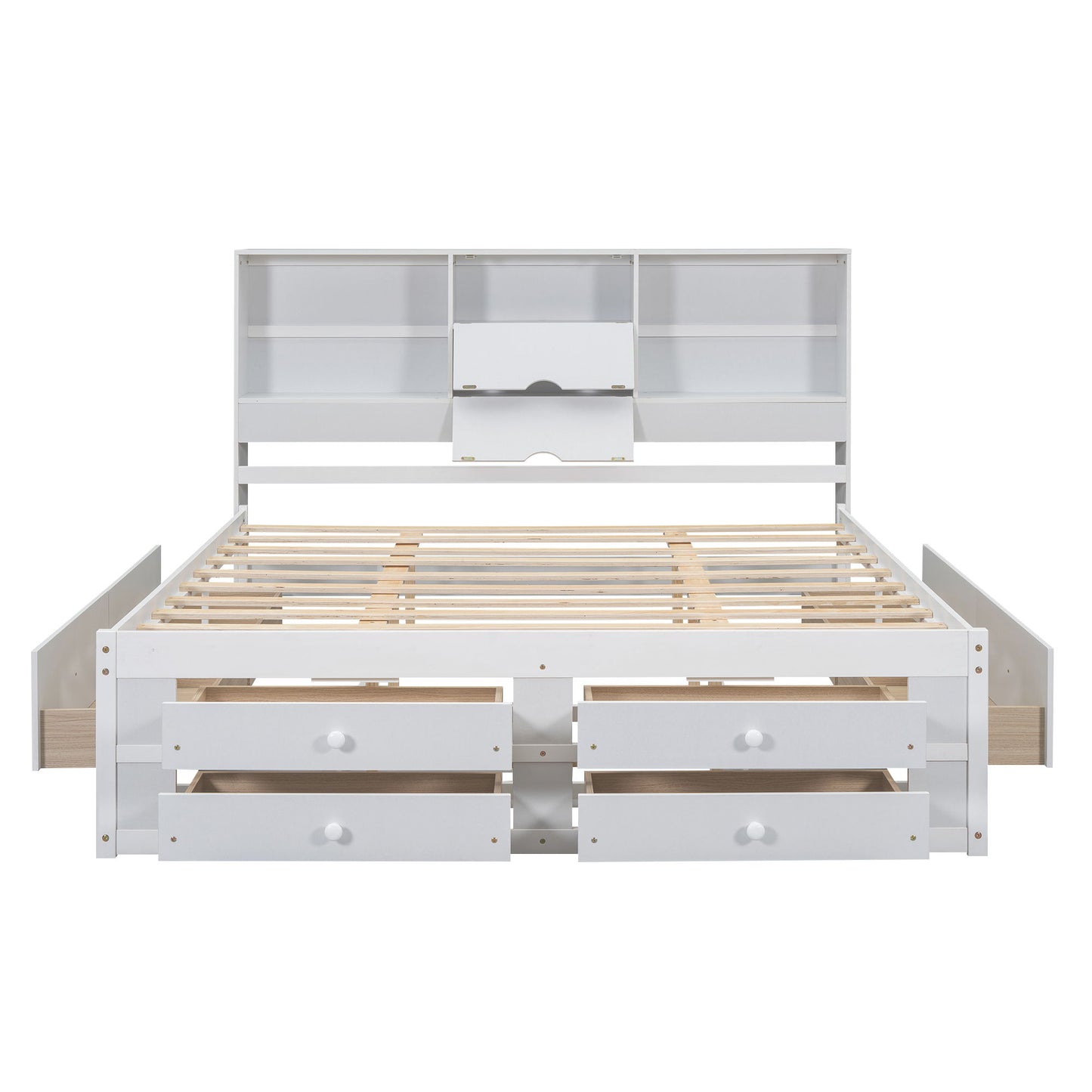 Platform Bed With Storage Headboard And 8 Drawers - The Sleep Loft - Online Mattress Showroom NYC