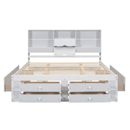 Platform Bed With Storage Headboard And 8 Drawers - The Sleep Loft - Online Mattress Showroom NYC