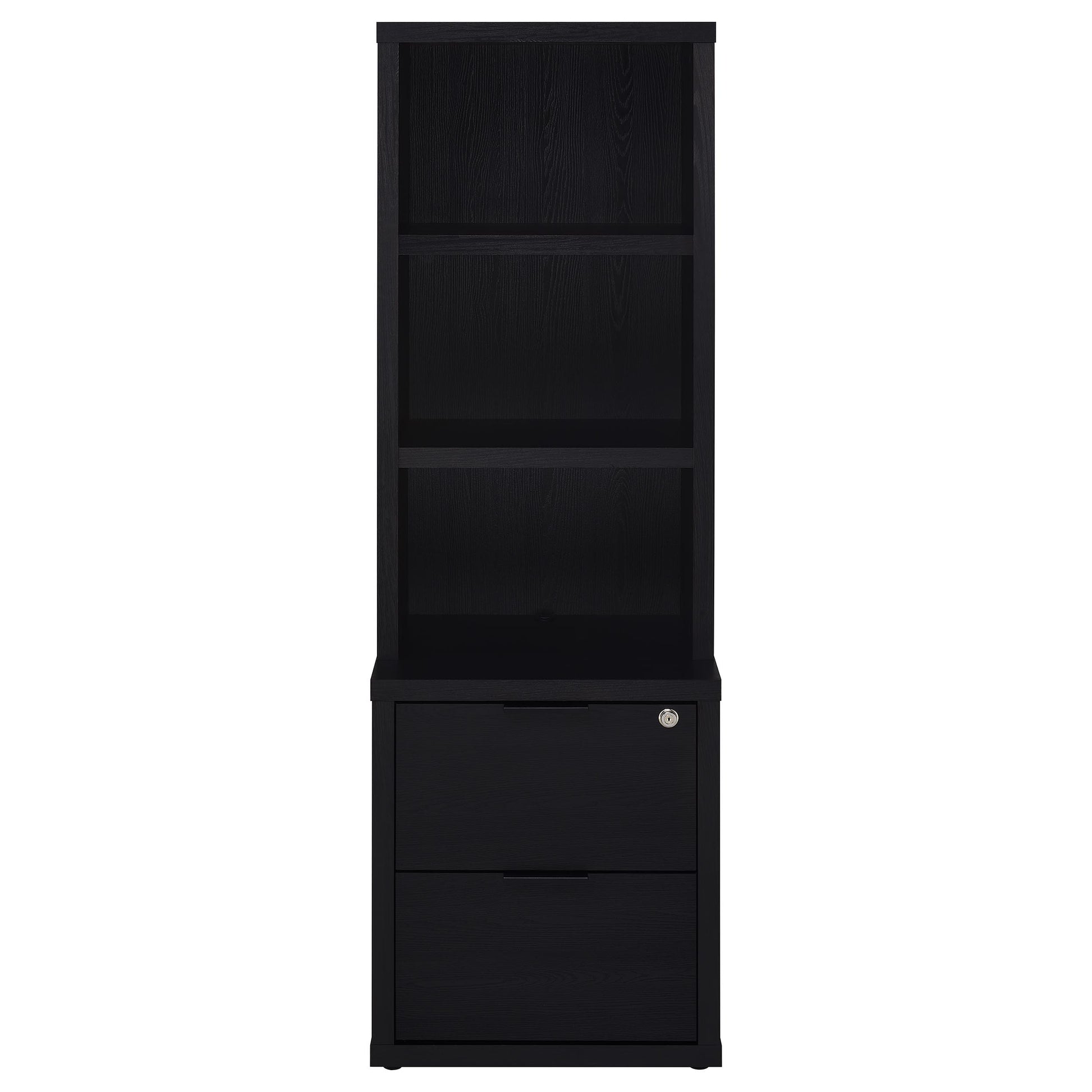 Westpark 3-piece Wall Unit Bookcase Set with USB Black