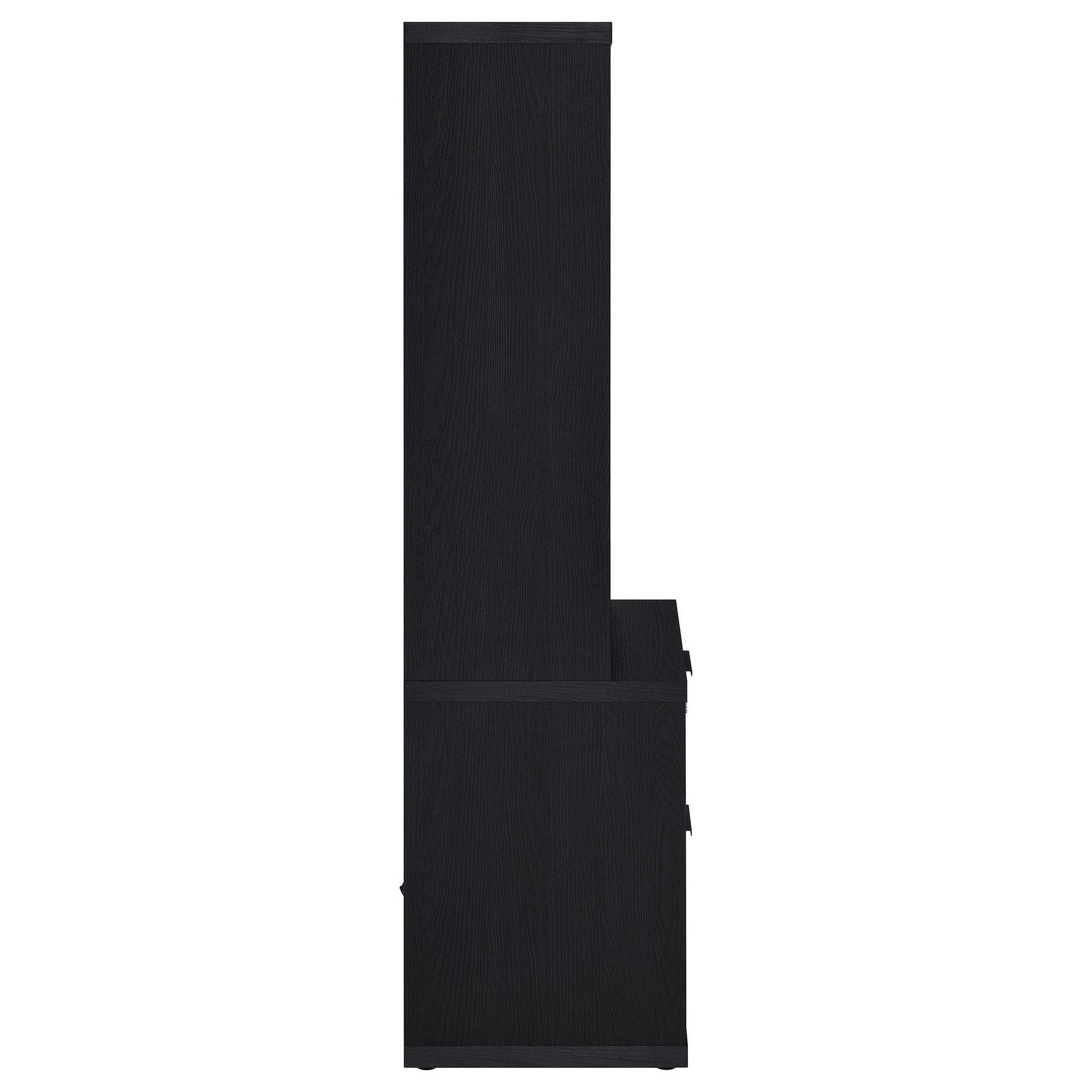 Westpark 3-shelf Bookcase USB and Lockable Drawer Black