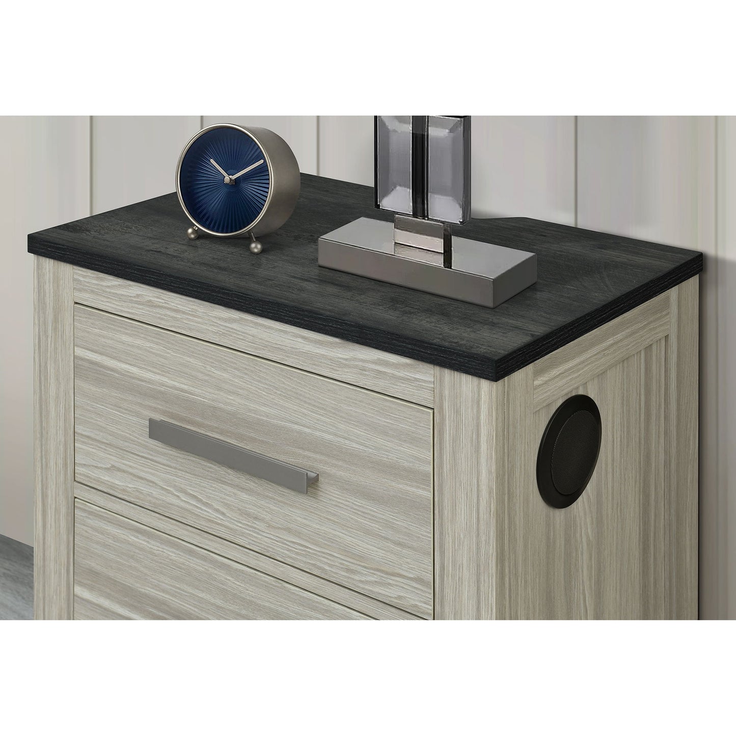 Augusta - Nightstand With Top, 2 Drawers, Block Feet - Beige Brown - The Sleep Loft - Online Mattress Showroom NYC