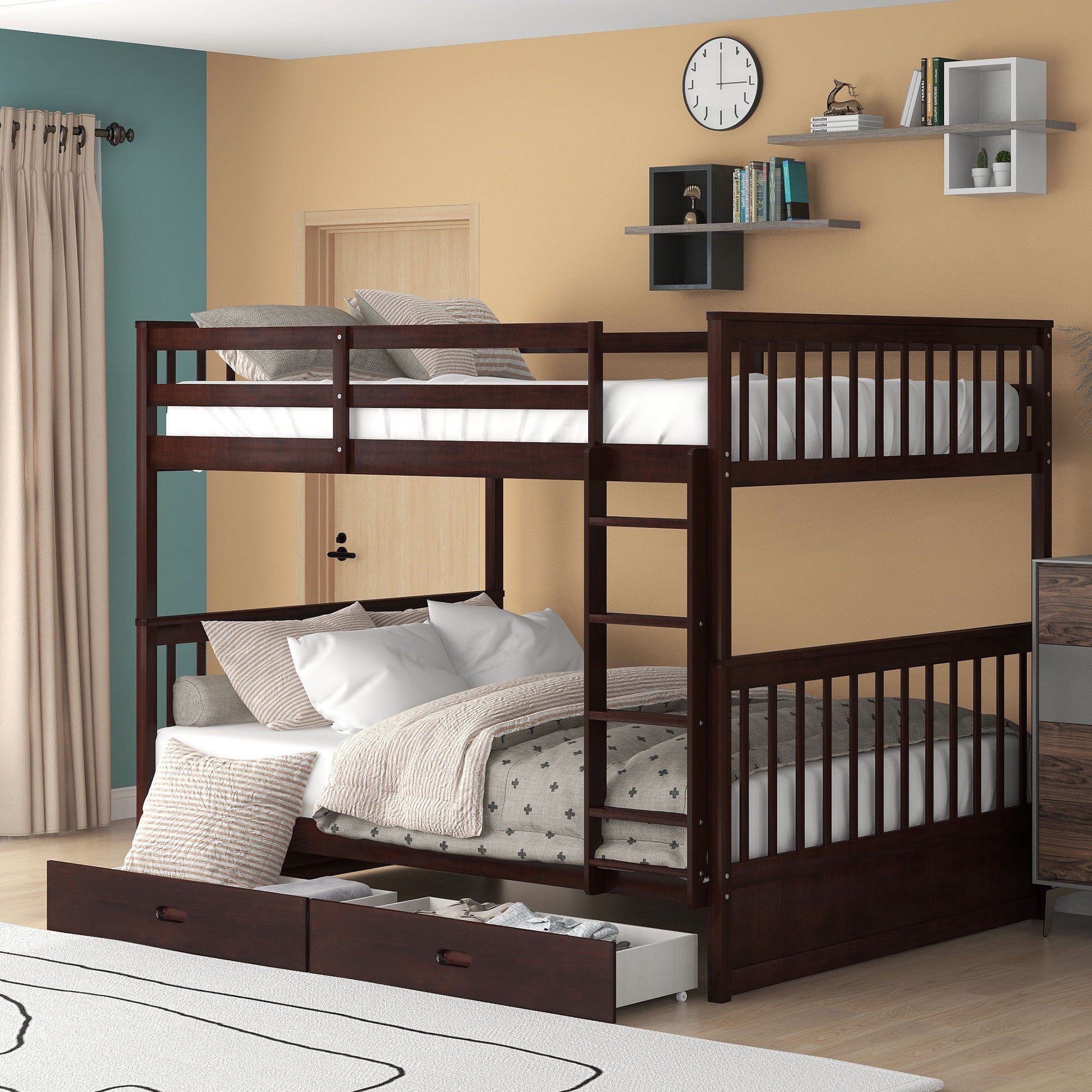Bunk Bed With Ladders And 2 Storage Drawers - The Sleep Loft - Online Mattress Showroom NYC