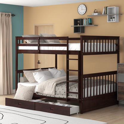 Bunk Bed With Ladders And 2 Storage Drawers - The Sleep Loft - Online Mattress Showroom NYC