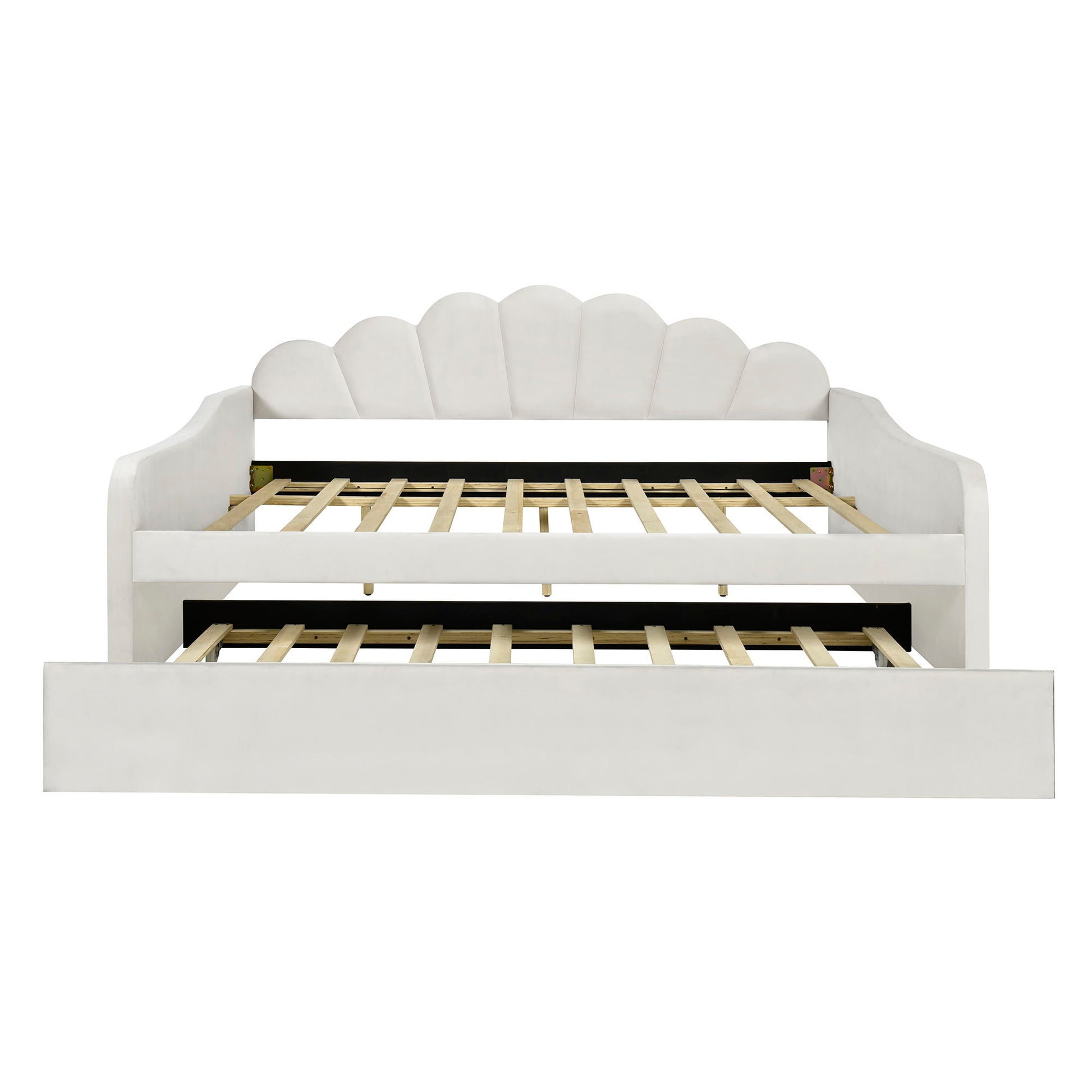 Upholstery Daybed Frame With Shell Shaped Backrest - The Sleep Loft - Online Mattress Showroom NYC