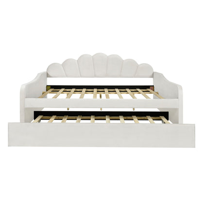 Upholstery Daybed Frame With Shell Shaped Backrest - The Sleep Loft - Online Mattress Showroom NYC