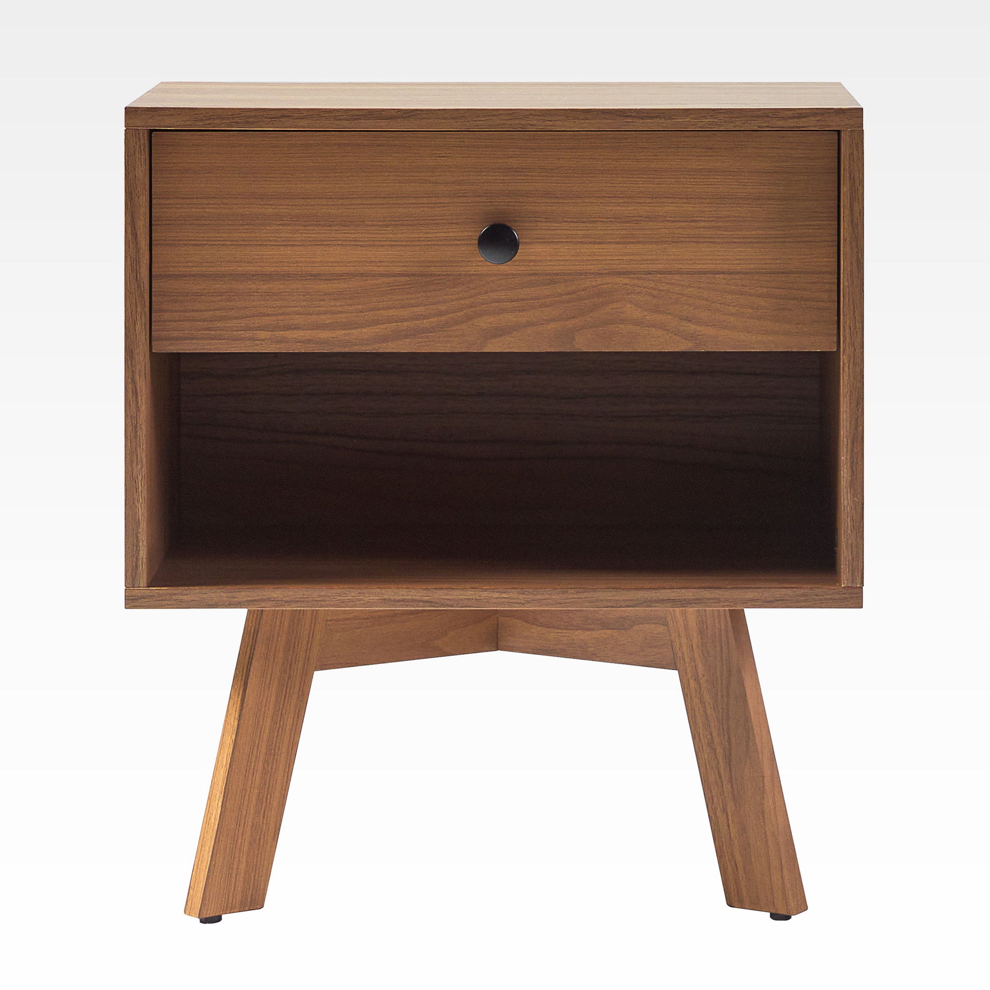 Mid-Century Modern Minimalist 1 Drawer Nightstand - The Sleep Loft - Online Mattress Showroom NYC