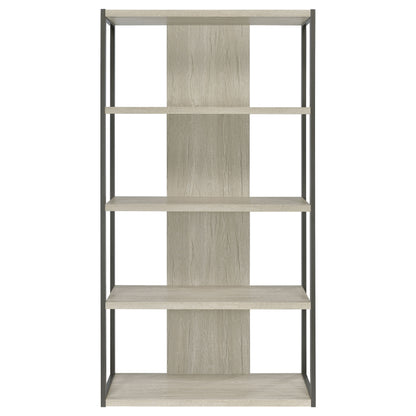 Loomis 72-inch 4-shelf Bookshelf Whitewashed Grey