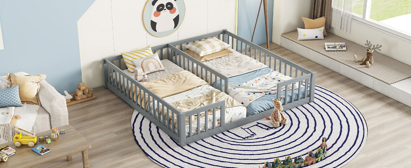 Double Floor Bed With Fence, Guardrails, Without Door - The Sleep Loft - Online Mattress Showroom NYC