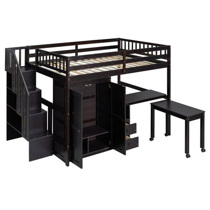 Loft Bed With Stairs, Bookshelf, Drawers, Desk & Wardrobe, Space Saving Multifunctional Furniture - The Sleep Loft - Online Mattress Showroom NYC