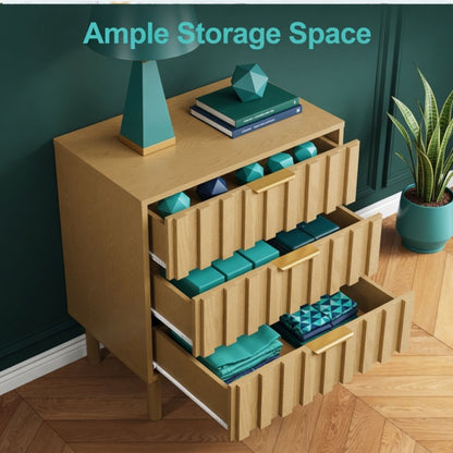 Fluted 3 Drawer Dresser