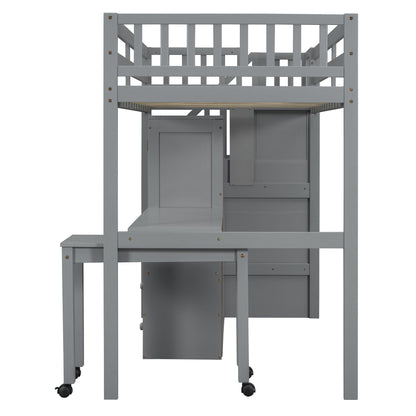 Loft Bed With Stairs, Bookshelf, Drawers, Desk & Wardrobe, Space Saving Multifunctional Furniture - The Sleep Loft - Online Mattress Showroom NYC