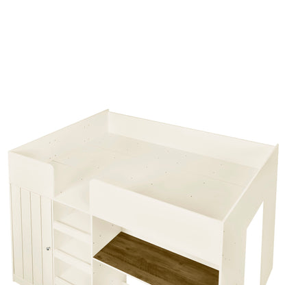 Loft Bed With Built In Wardrobe, Desk, Shelves, And Drawers - The Sleep Loft - Online Mattress Showroom NYC