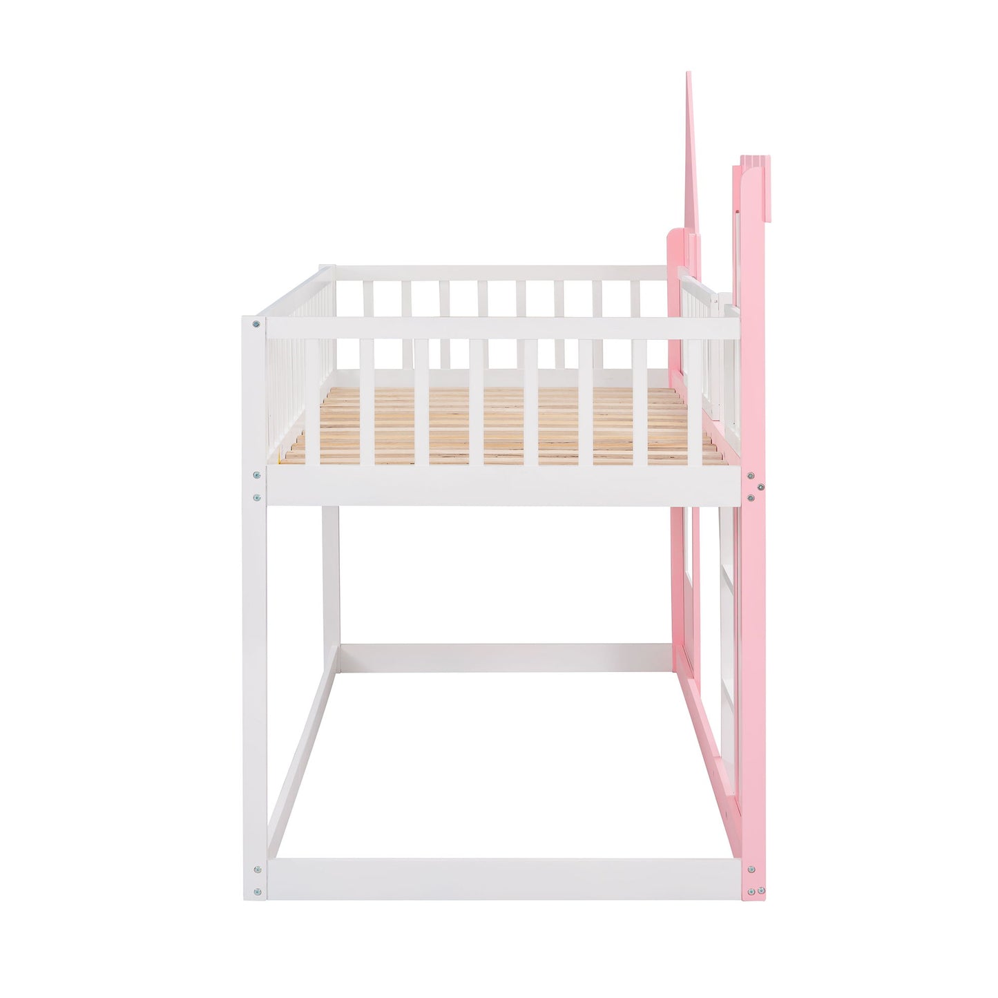 Twin Over Twin Castle Bunk Bed With Ladder - Pink - The Sleep Loft - Online Mattress Showroom NYC