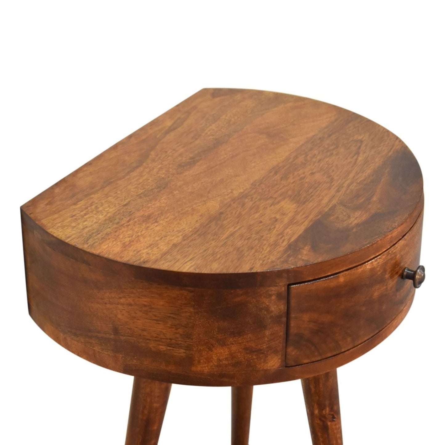 Semi Circle Nightstand - Chestnut - The Sleep Loft - Online Mattress Showroom NYC