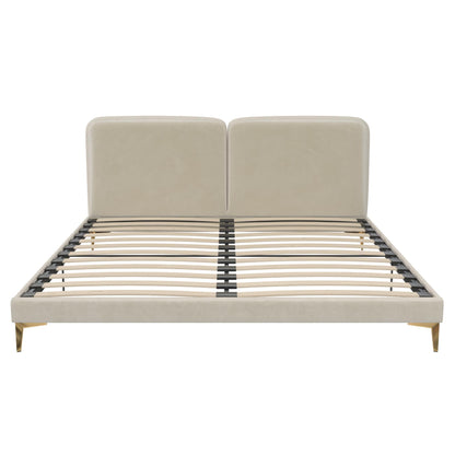 Coco - King Size Upholstered Bed - Ivory - The Sleep Loft - Online Mattress Showroom NYC