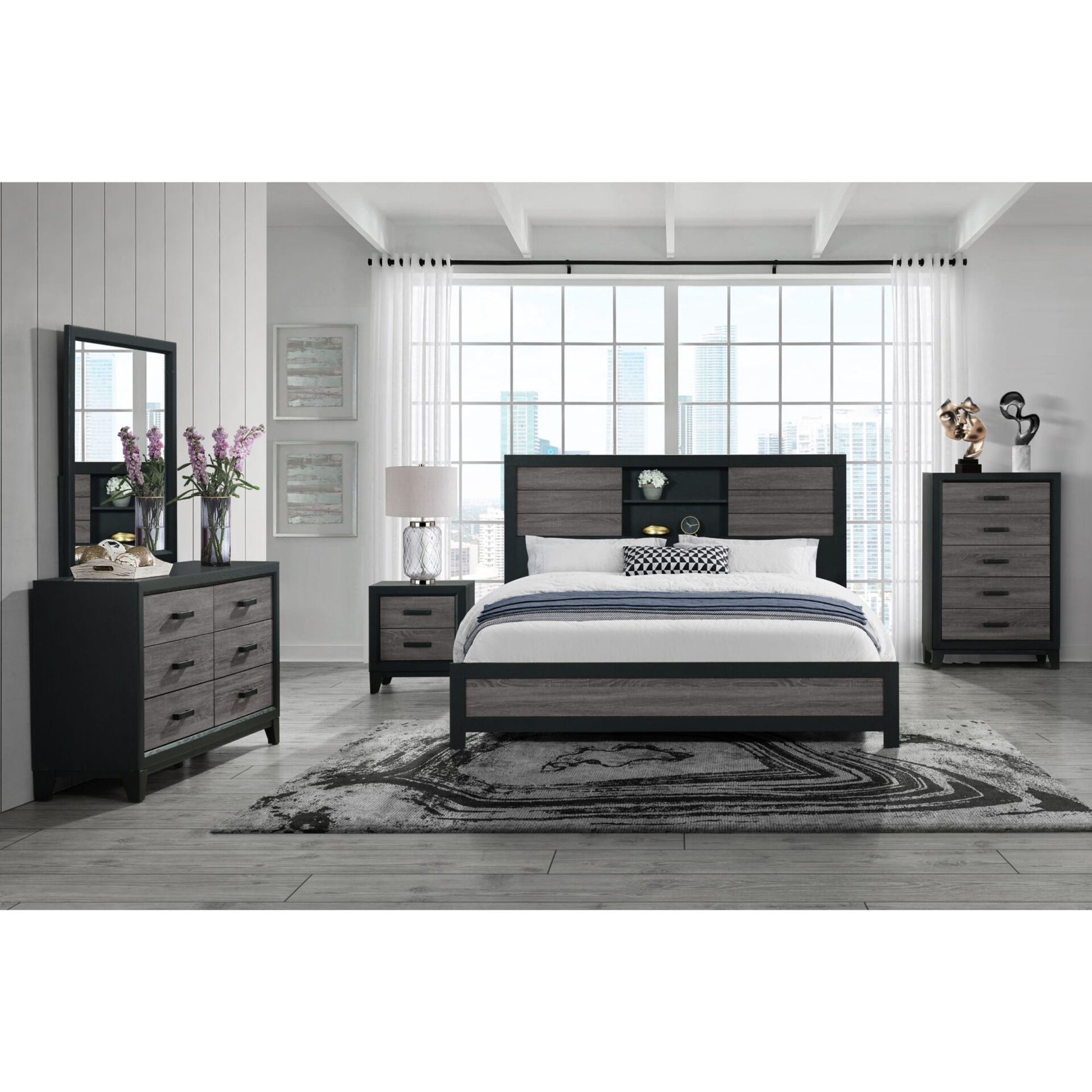 Soluto - Bed With Bookcase Headboard - The Sleep Loft - Online Mattress Showroom NYC