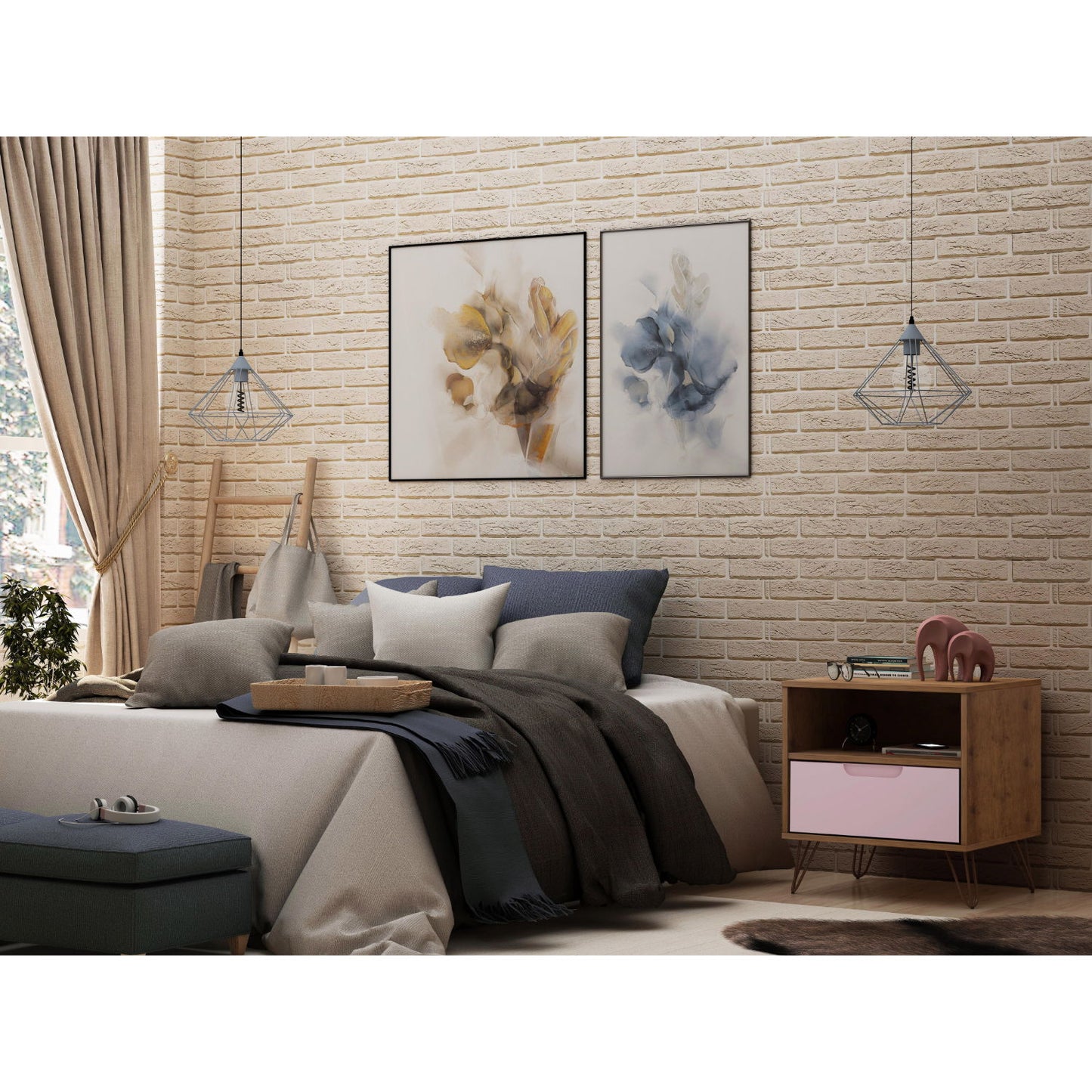 Rockefeller - Nightstand With 1 Drawer - The Sleep Loft - Online Mattress Showroom NYC