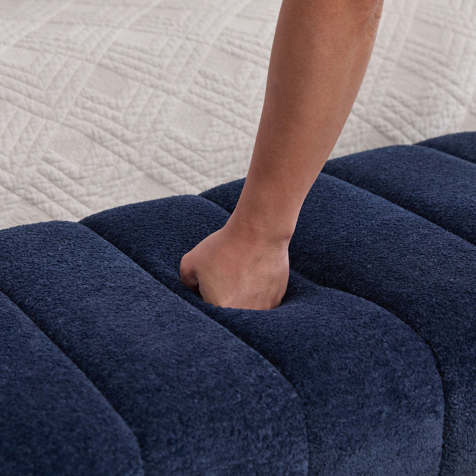 Modern Upholstered Armless Bed Bench With Channel Tufted Design - The Sleep Loft - Online Mattress Showroom NYC