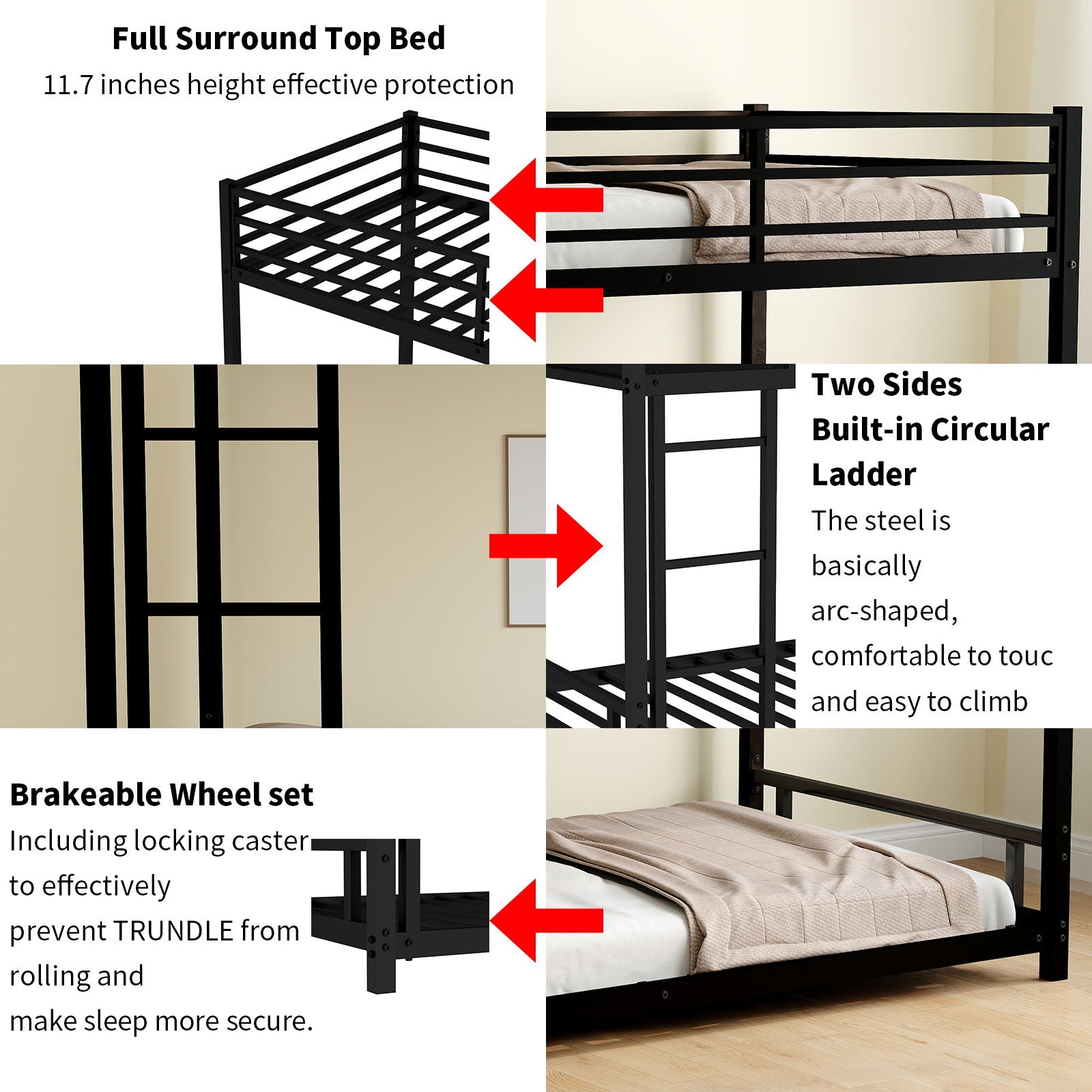 Bunk Bed With Noise Reduction And Safety Guardrail - The Sleep Loft - Online Mattress Showroom NYC