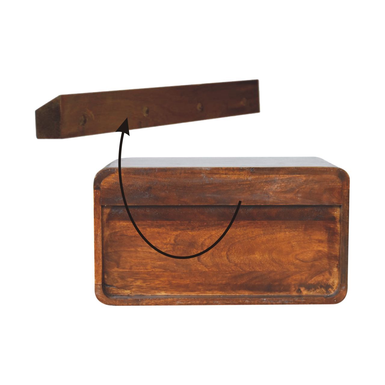 Curve Upper Slot Floating Nightstand - The Sleep Loft - Online Mattress Showroom NYC