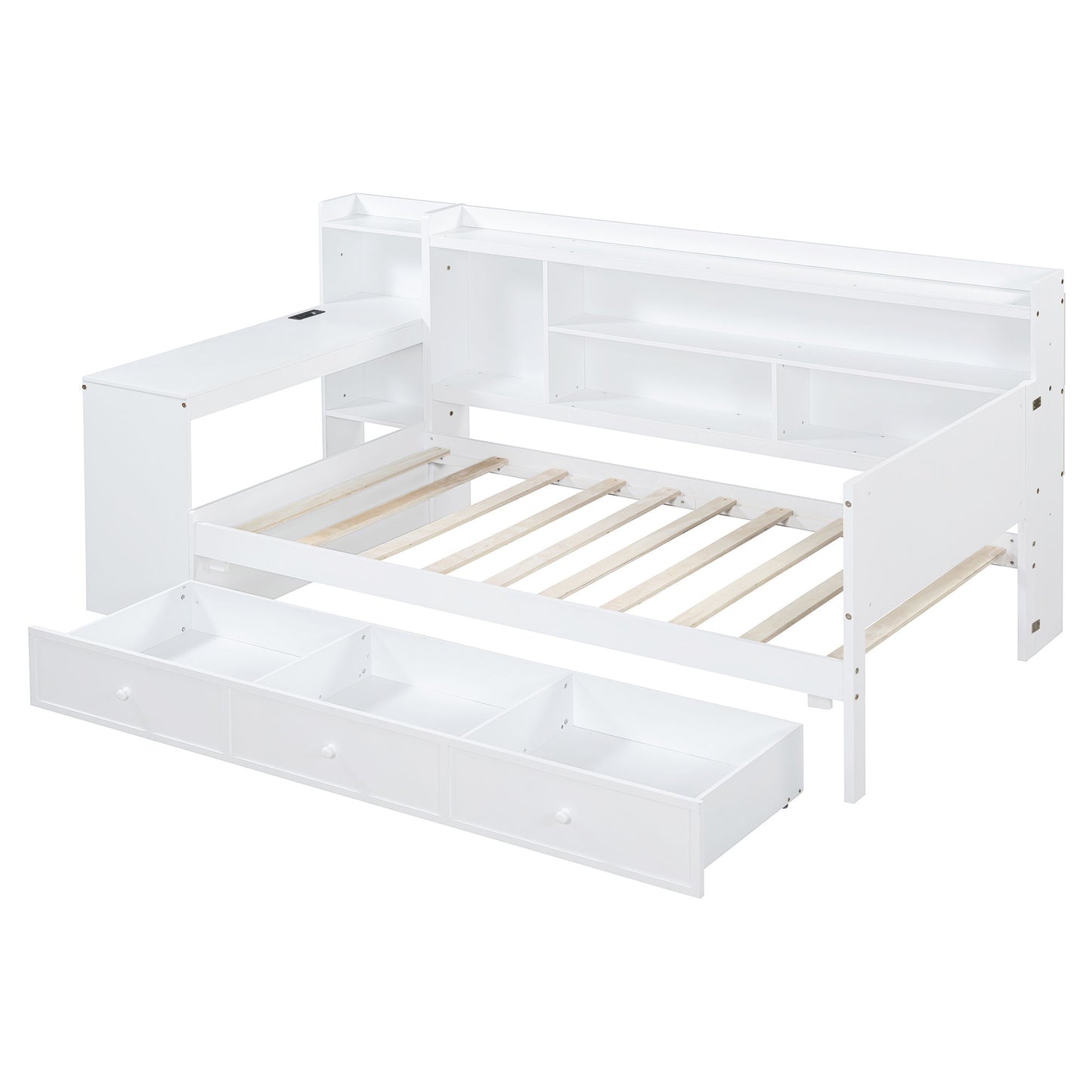 Daybed With 3 Drawers USB Ports And Desk - The Sleep Loft - Online Mattress Showroom NYC