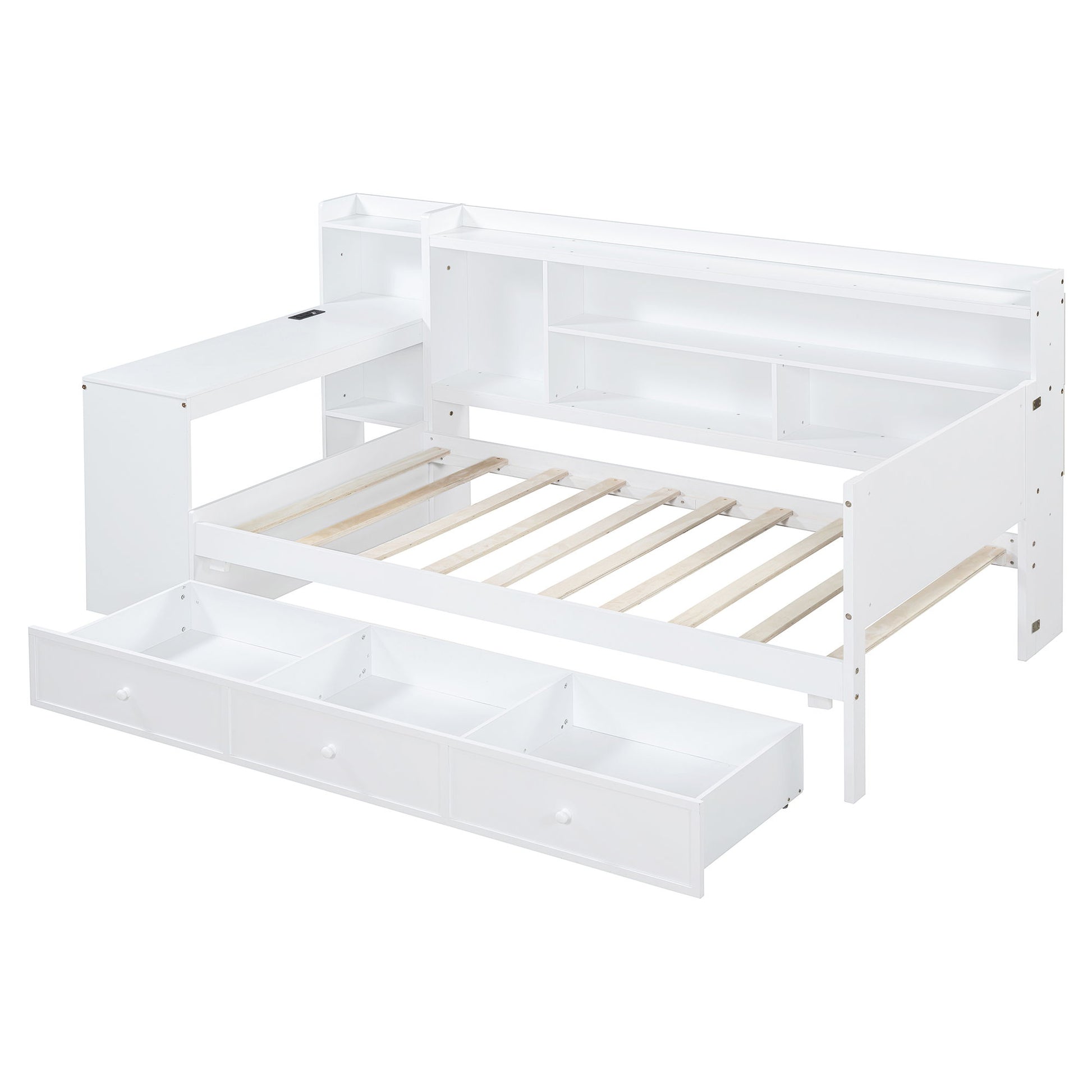 Daybed With 3 Drawers USB Ports And Desk - The Sleep Loft - Online Mattress Showroom NYC