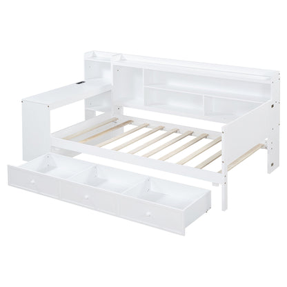 Daybed With 3 Drawers USB Ports And Desk - The Sleep Loft - Online Mattress Showroom NYC