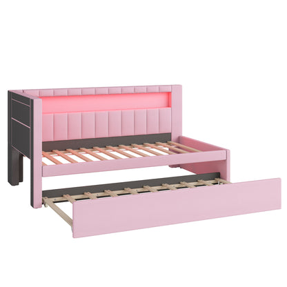 Upholstered Platform Bed With USB Ports And LED Belt - The Sleep Loft - Online Mattress Showroom NYC