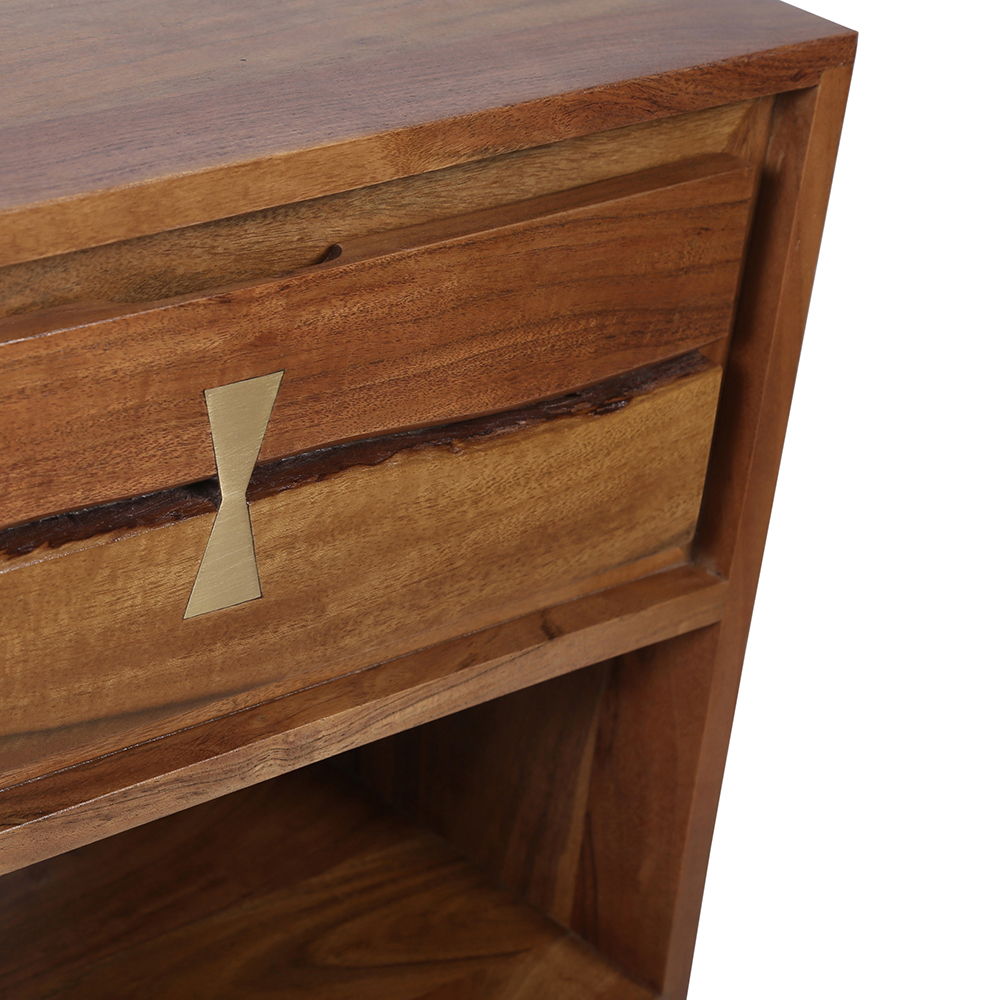 Asther - Bedside Table - Natural Wood / Brown - The Sleep Loft - Online Mattress Showroom NYC