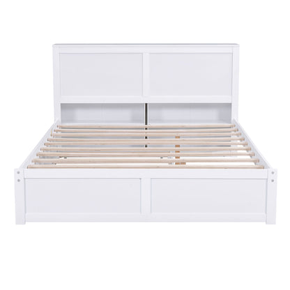 Storage Platform Bed With Pull Out Shelves And Trundle