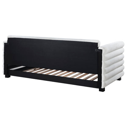 Fandango - Upholstered Twin Day Bed With Trundle - White - The Sleep Loft - Online Mattress Showroom NYC