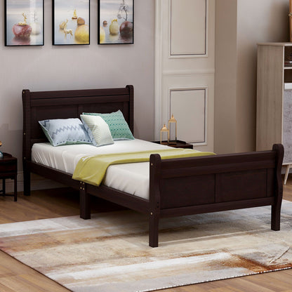 Platform Bed Frame Mattress Foundation Sleigh Bed With Headboard / Footboard / Wood Slat Suppor - The Sleep Loft - Online Mattress Showroom NYC