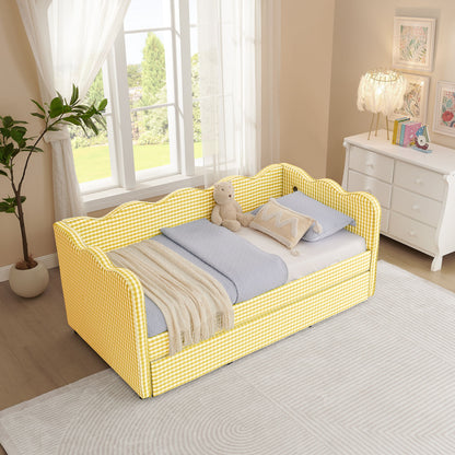Gingham Daybed With USB Charging Port, Wave-Shaped Design - The Sleep Loft - Online Mattress Showroom NYC