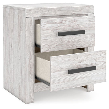 Cayboni - Two Drawer Night Stand - Whitewash - The Sleep Loft - Online Mattress Showroom NYC