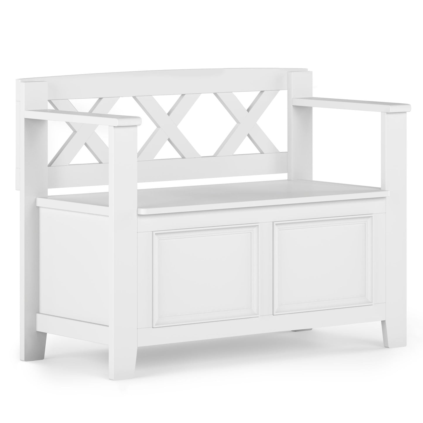 Amherst - Small Transitional Entryway Storage Bench - The Sleep Loft - Online Mattress Showroom NYC