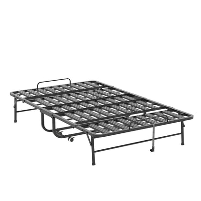 Twin Wide Folding Bed For Tall People, Extra Long & Wide Rollaway With Memory Foam, Heavy-Duty - Black - The Sleep Loft - Online Mattress Showroom NYC