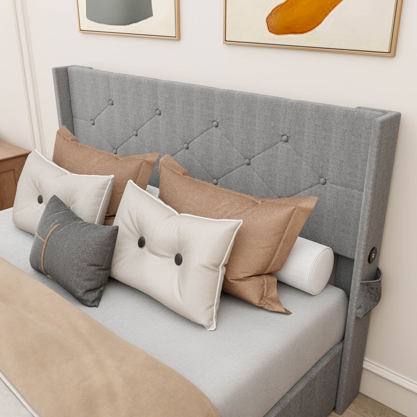 Bed With Gas Lift Storage, USB Ports - The Sleep Loft - Online Mattress Showroom NYC