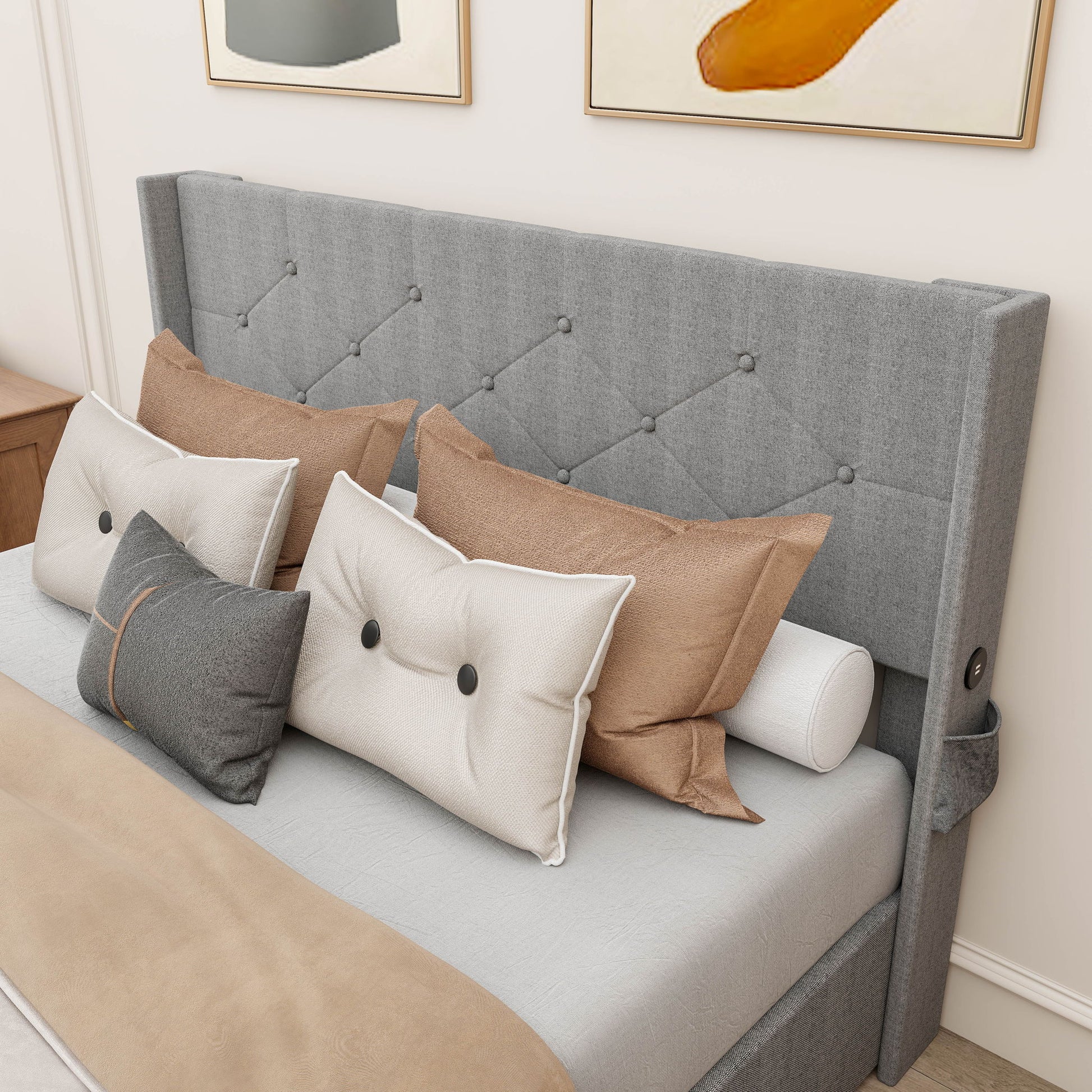 Bed With Gas Lift Storage, USB Ports - The Sleep Loft - Online Mattress Showroom NYC