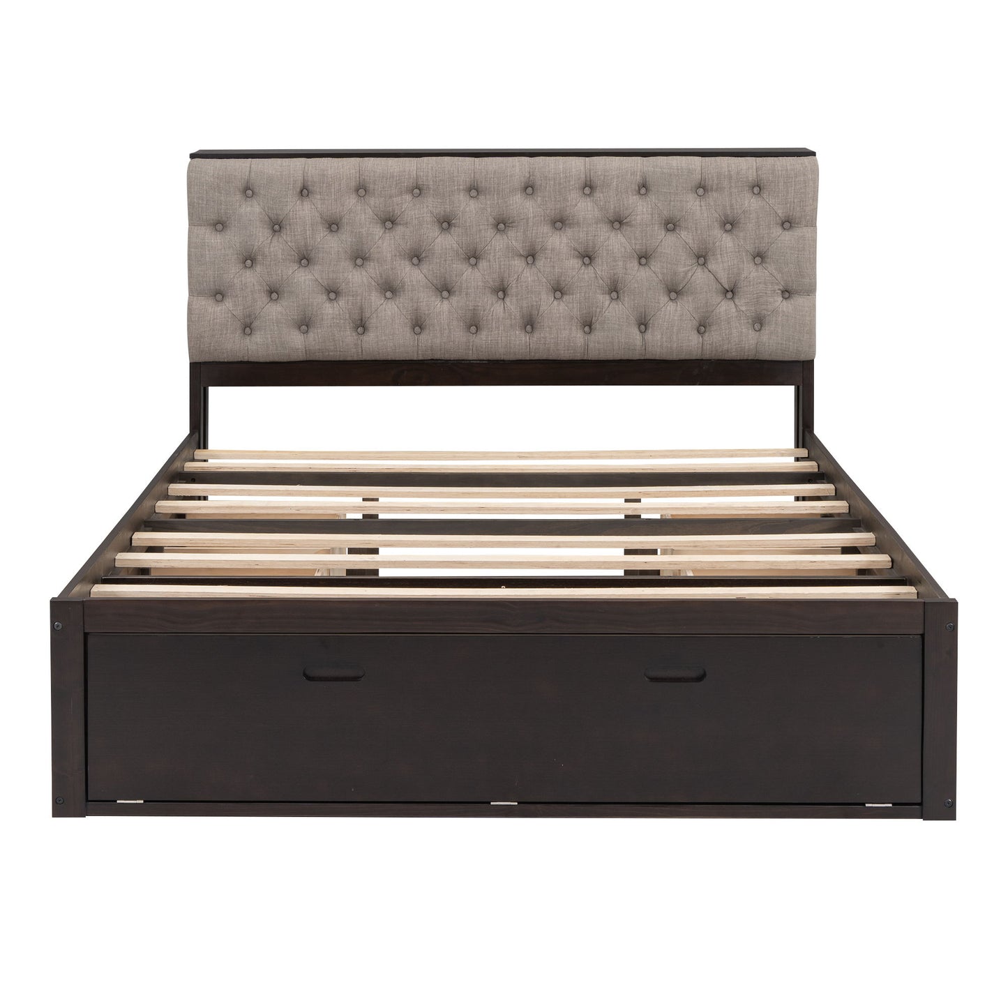 Platform Bed With Storage Headboard, Shoe Rack And 4 Drawers - The Sleep Loft - Online Mattress Showroom NYC