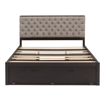 Platform Bed With Storage Headboard, Shoe Rack And 4 Drawers - The Sleep Loft - Online Mattress Showroom NYC