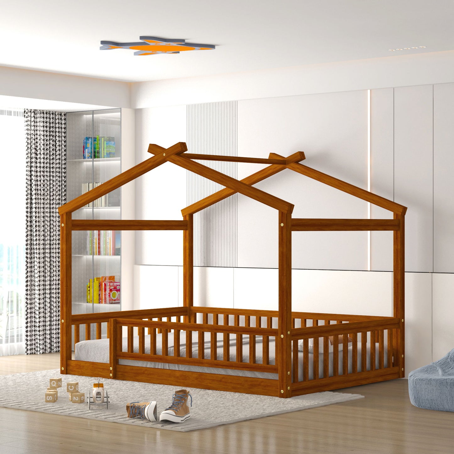 Bed House Bed Frame With Fence - The Sleep Loft - Online Mattress Showroom NYC