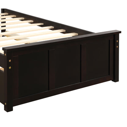 Platform Bed With Twin Trundle, Twin Size - Espresso - The Sleep Loft - Online Mattress Showroom NYC