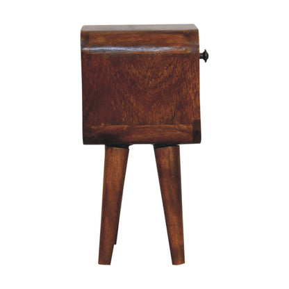 Mini California Curved Nightstand Wth Lower Slot - The Sleep Loft - Online Mattress Showroom NYC