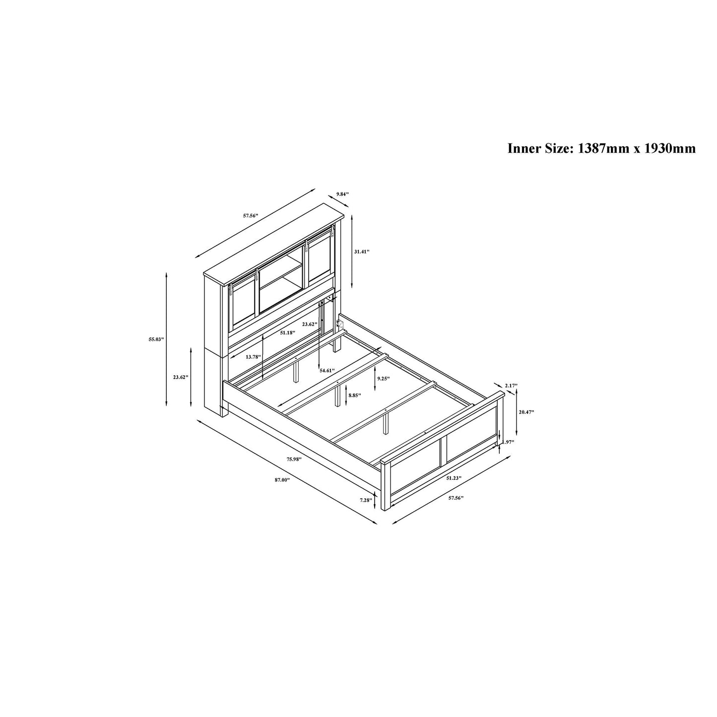 Avery - Bed With Bookcase Headboard - The Sleep Loft - Online Mattress Showroom NYC