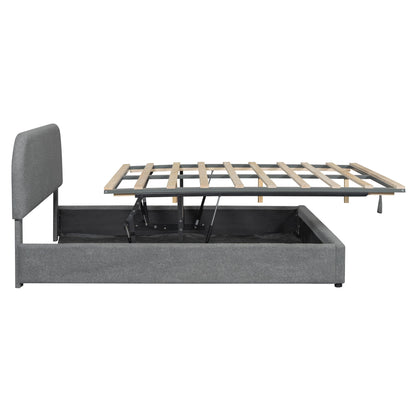 Upholstered Platform Bed With Hydraulic Storage System - The Sleep Loft - Online Mattress Showroom NYC