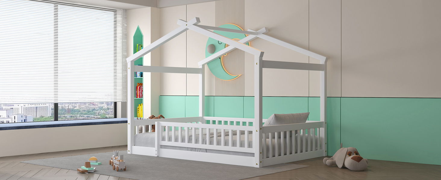 Bed House Bed Frame With Fence - The Sleep Loft - Online Mattress Showroom NYC