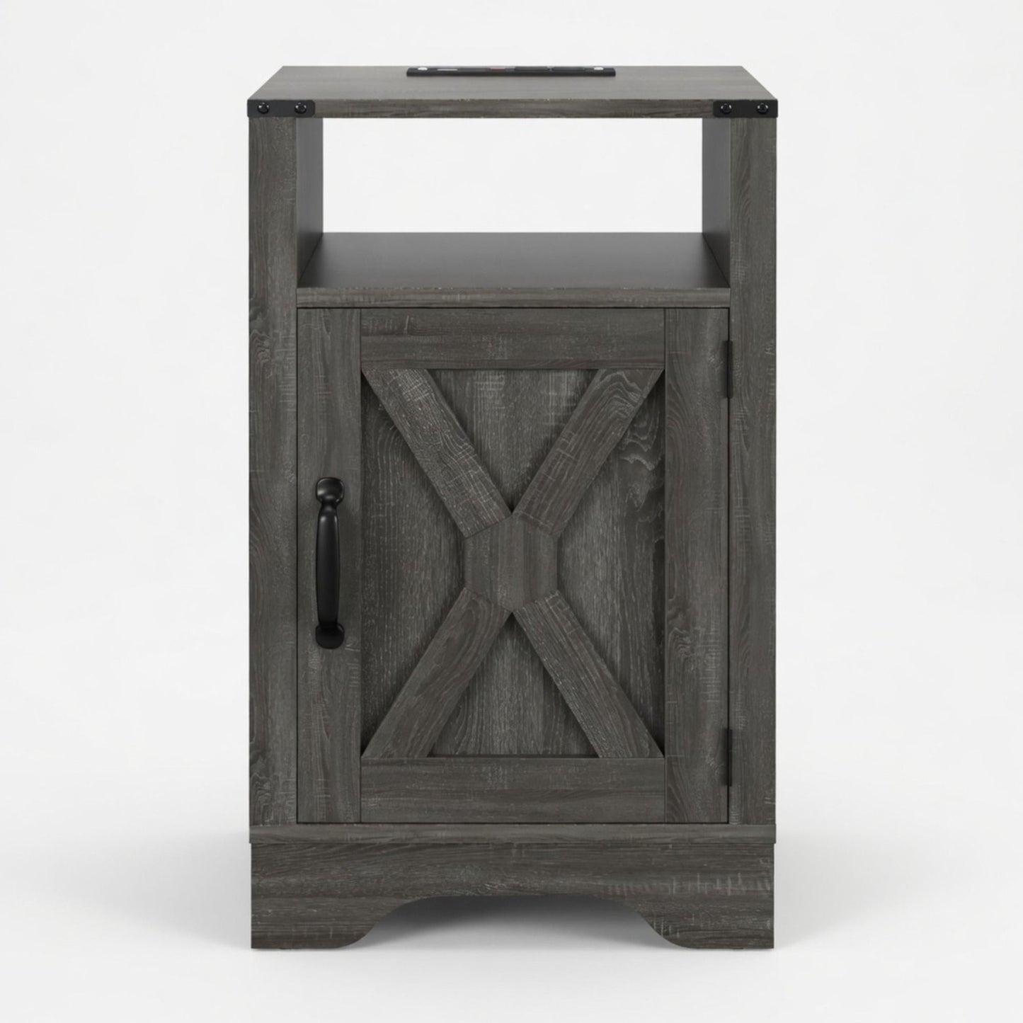 Farmhouse Nightstand, Charging Station & Storage