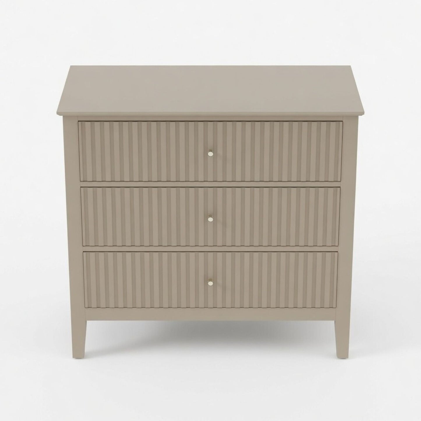 Fluted 3 Drawer Nightstand With Soft Close Slides