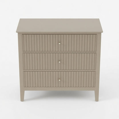 Fluted 3 Drawer Nightstand With Soft Close Slides