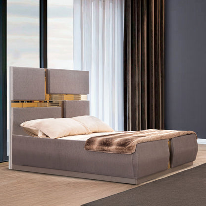 Lorenzo - Queen Size Tufted Upholstered Bed - Gray - The Sleep Loft - Online Mattress Showroom NYC